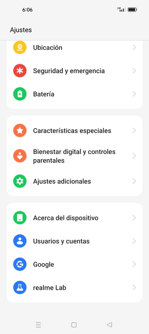 Desplácese y seleccione Acerca del dispositivo