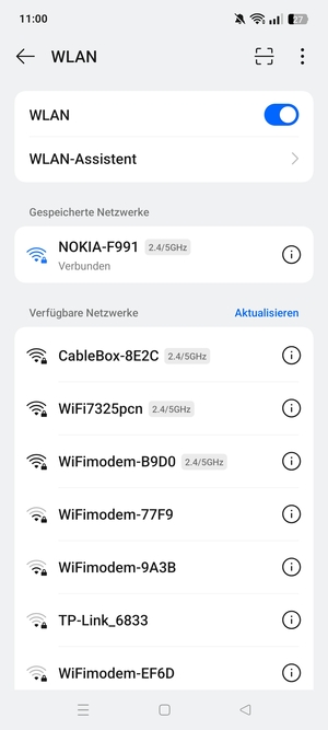 Sie sind nun mit dem WLAN-Netzwerk verbunden
