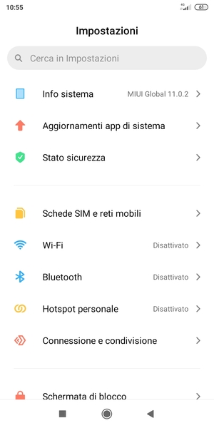Seleziona Wi-Fi