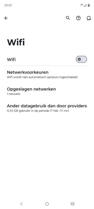 Schakel Wifi in