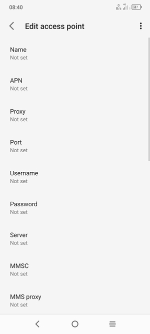 Enter MMS information