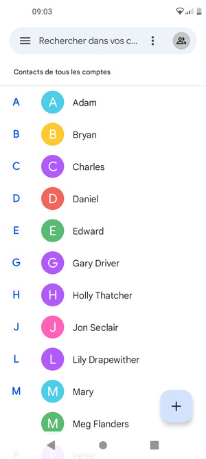 Sélectionnez le bouton du Menu