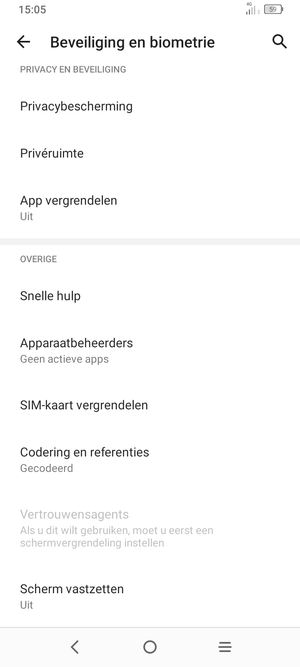 Om de pin voor de simkaart te wijzigen, scroll naar en selecteer SIM-kaart vergrendelen
