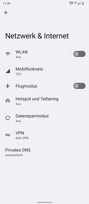 Wählen Sie Mobilfunknetz