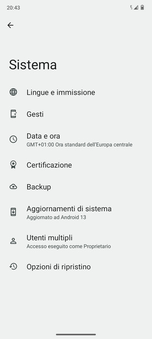 Seleziona Aggiornamenti di sistema