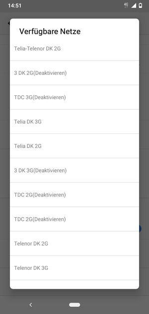 Wählen Sie einen Netzbetreiber von der Liste