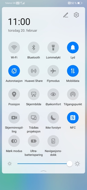Juster lysstyrken til ønsket nivå