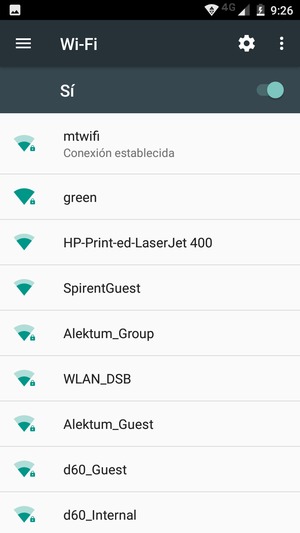 Ahora está conectado a la red Wi-Fi