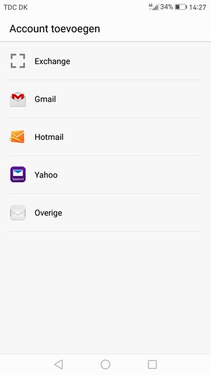 Selecteer Gmail of Hotmail