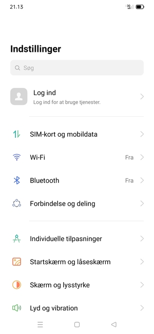 Vælg SIM-kort og mobildata