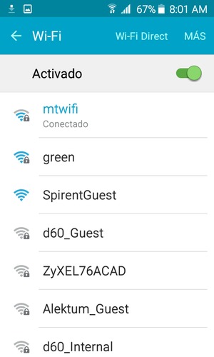 Ahora está conectado a la red Wi-Fi