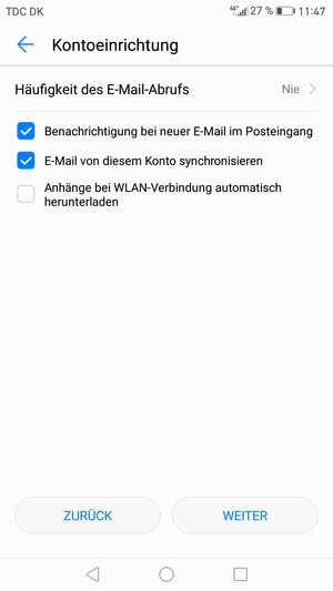 Wählen Sie WEITER