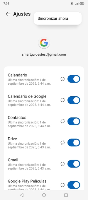 Seleccione Sincronizar ahora