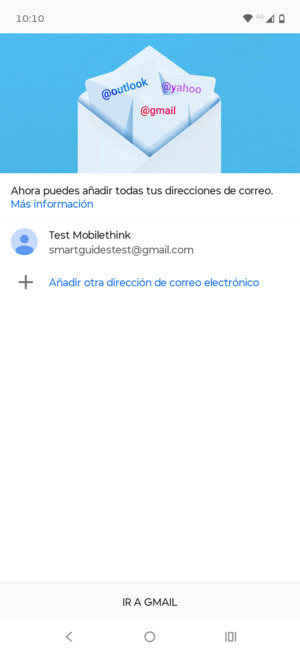 Seleccione IR A GMAIL