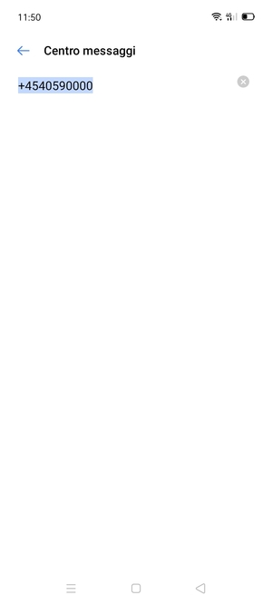 Inserisci il numero di Centro messaggi