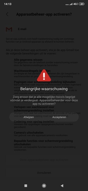 Selecteer Accepteren