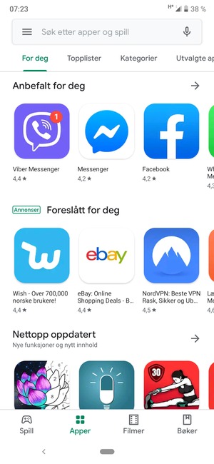 Velg søkefelt