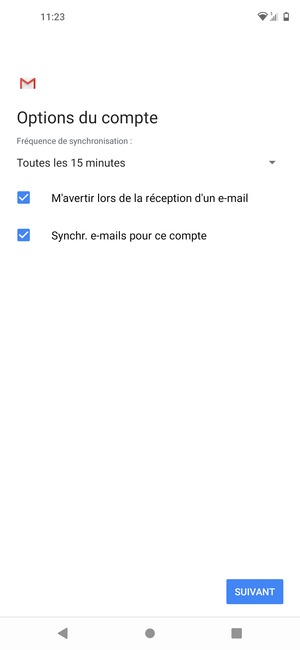 Sélectionnez SUIVANT