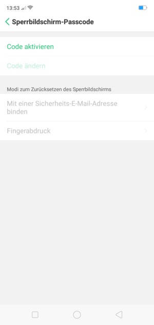 Wählen Sie Code aktivieren