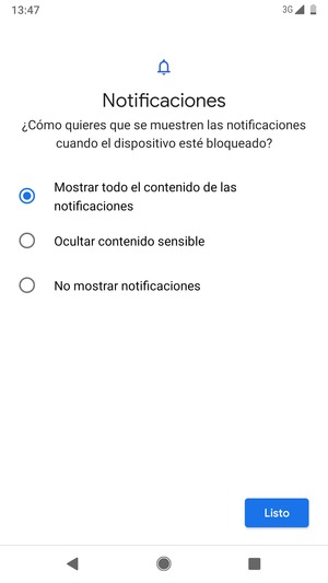 Seleccione la opción deseada y seleccione Listo