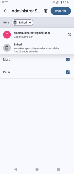 Vælg din Google konto
