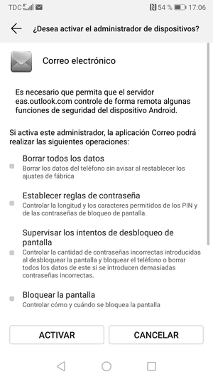 Seleccione ACTIVAR
