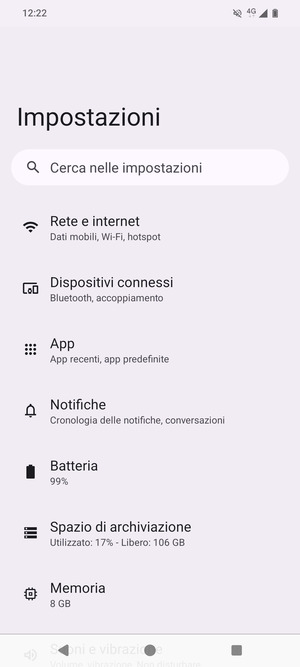Seleziona Rete e internet