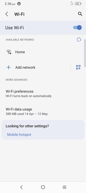 Select the wireless network you want to connect to