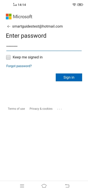 Enter your password and select Sign in