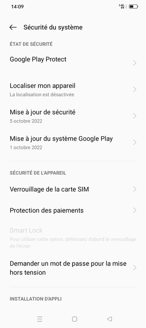 Sélectionnez Verrouillage de la carte SIM
