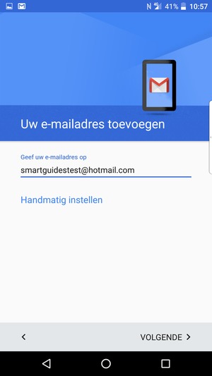 Voer uw e-mailadres in en selecteer VOLGENDE