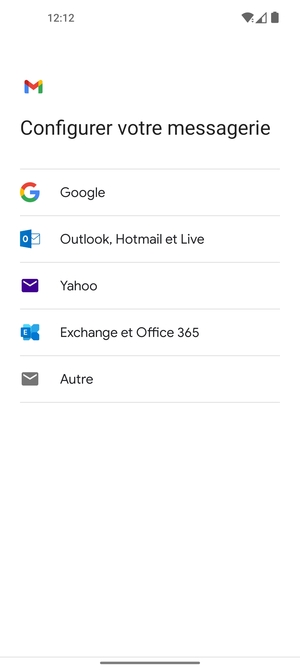Sélectionnez Exchange et Office 365