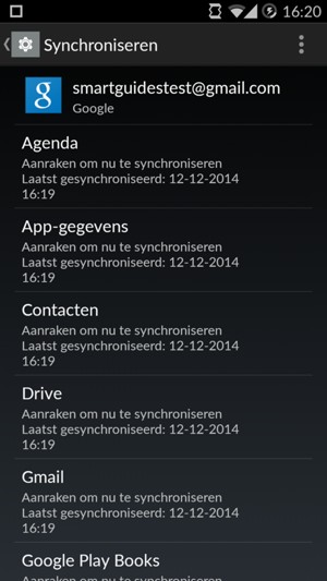 Selecteer de Menu-knop