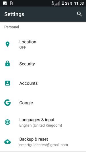 Scroll to and select  Accounts