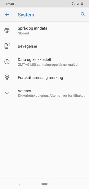 Velg Avansert