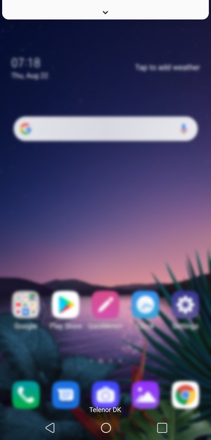 Slide down the top menu