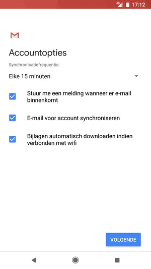 Selecteer VOLGENDE