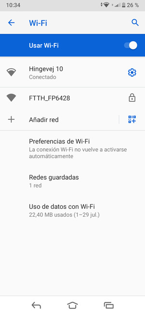 Ahora está conectado a la red Wi-Fi
