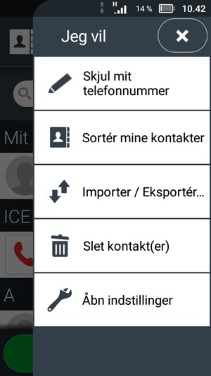 Vælg Importer / Exportér...