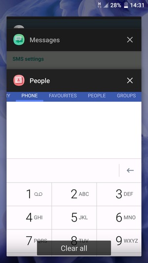 Select Clear all to close all running apps