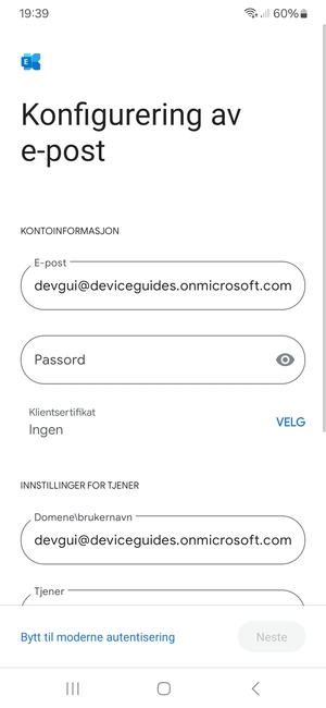 Skriv inn passord