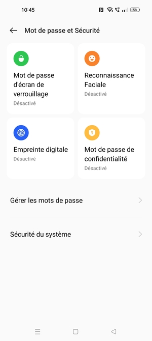 Sélectionnez Mot de passe d'écran de verrouillage