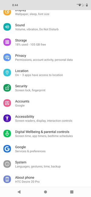 Scroll to and select System