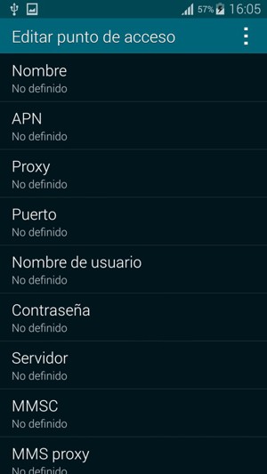 Introduzca la información de Internet