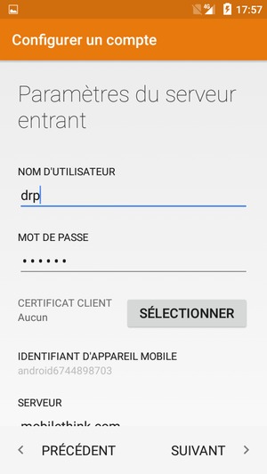 Saisissez Nom d'utilisateur