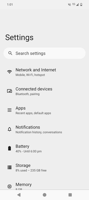 Select Network and Internet