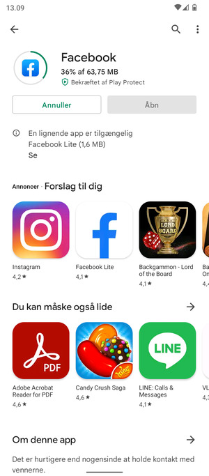 Afvent at installeringen er afsluttet