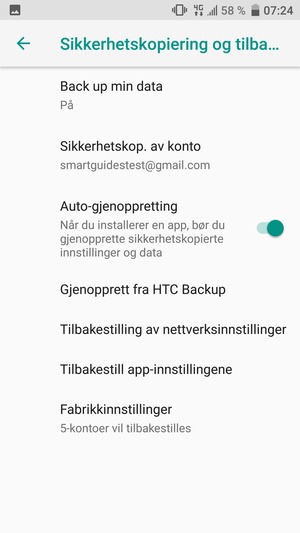 Velg Sikkerhetskop. av konto