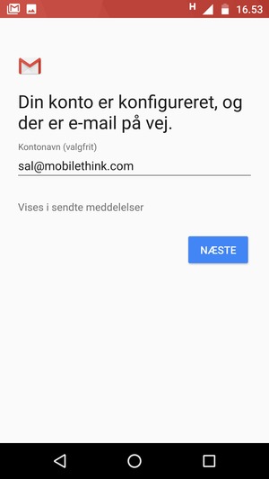 Giv din konto et navn og vælg NÆSTE