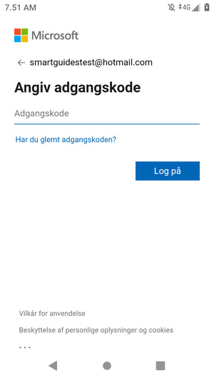 Indtast din adgangskode og vælg Log på